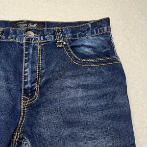 True‎ Luck Jeans Mens 34 Blue Denim Relaxed Straight Embroidered Flap Pocket Y2K